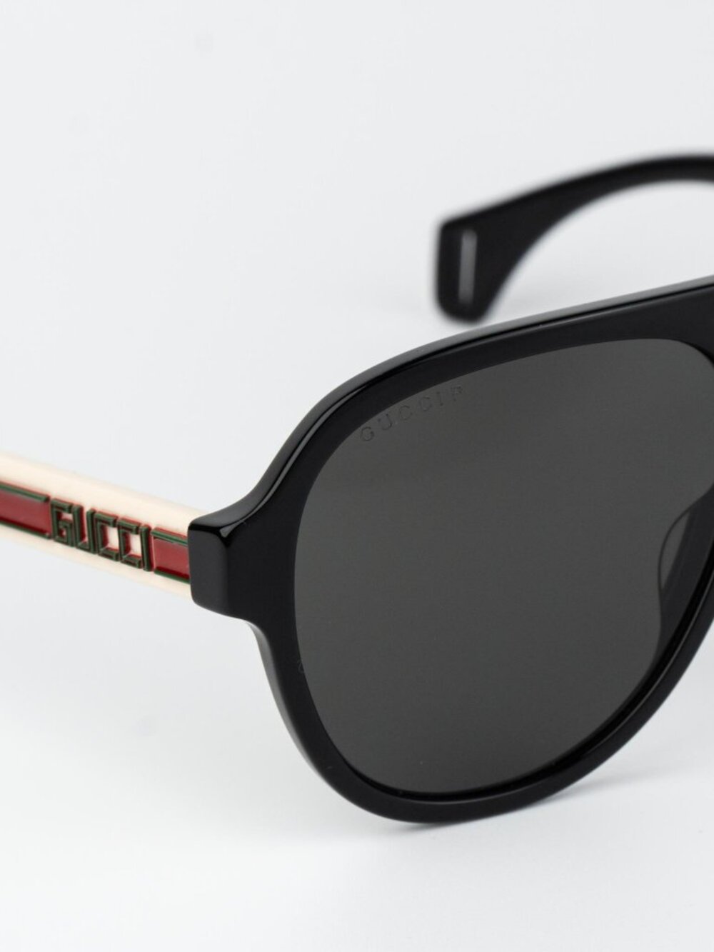 Gucci Men Sunglasses Black White Grey Pilot GG0463S 002 NEW AUTHENTIC - Picture 9 of 10